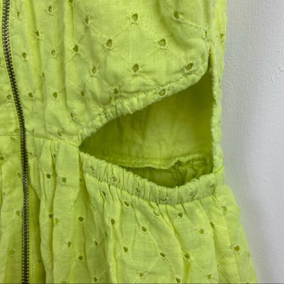 American Eagle Neon Eyelet Cutout Cotton Dress Y2K 2000s - Picture 5 of 9